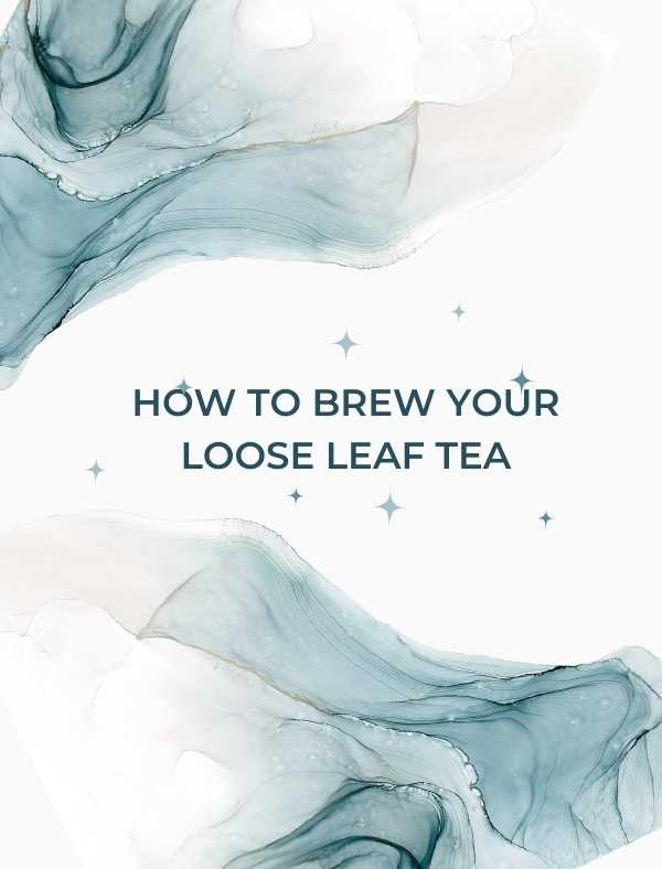 Image with water splashes and the words How to Brew your loose leaf tea