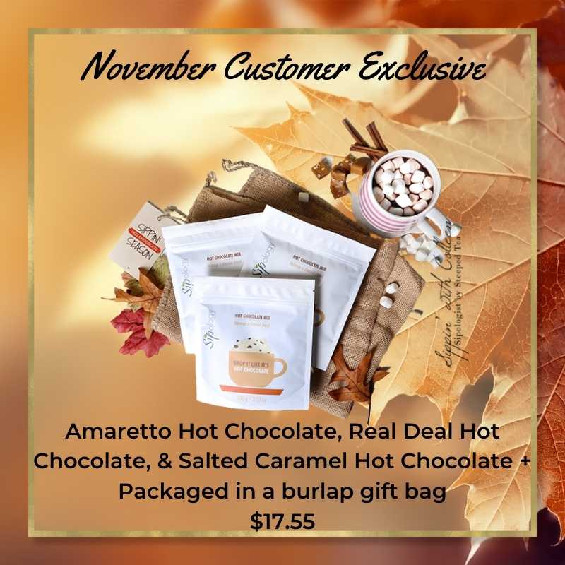November Customer Exclusive, Image of hot chocolate, 17.55